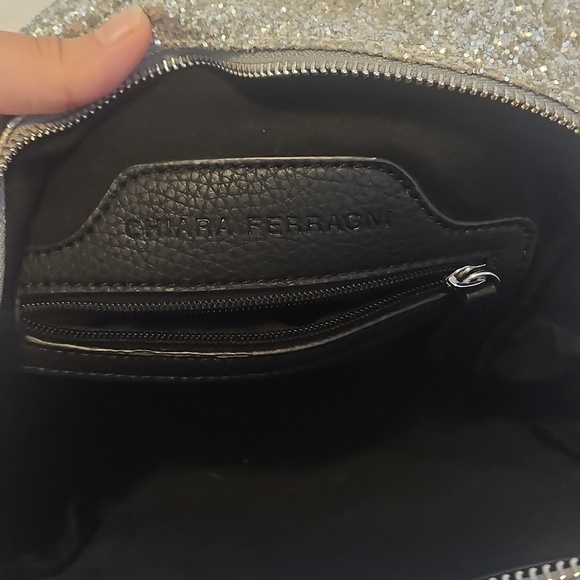 Chiara Ferragni Silver Glitter Eye Backpack main image 5